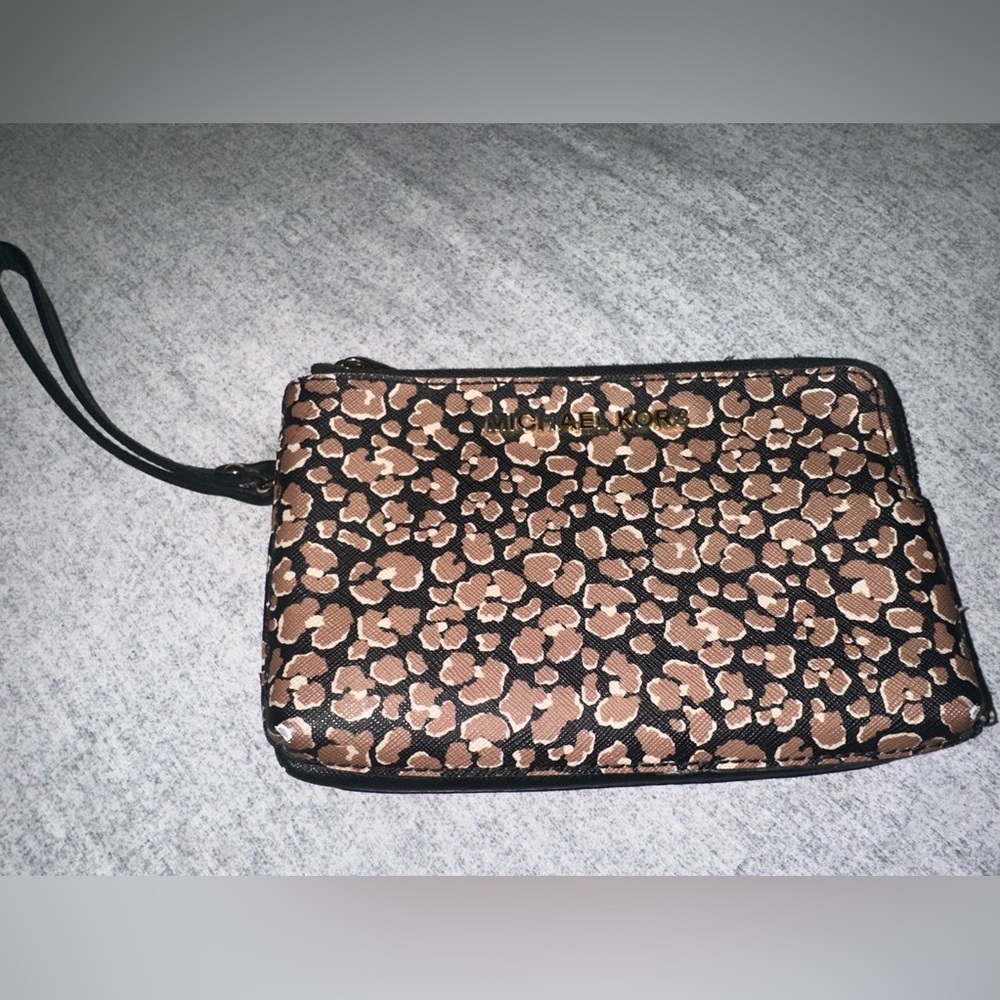 Michael Kors Leopard Print Wristlet